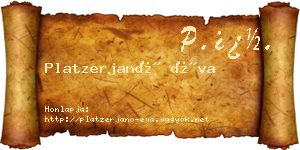 Platzerjanó Éva névjegykártya